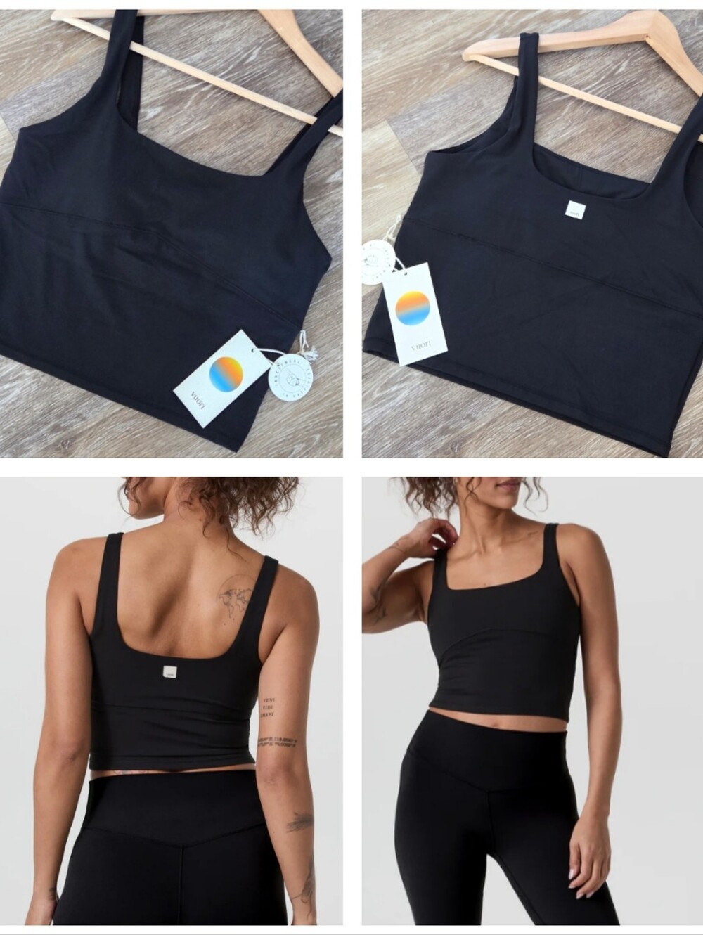 Vuori Alltheform Support Tank Top NWT Black Built-In Bra Scoop Neck PRICE FIRM